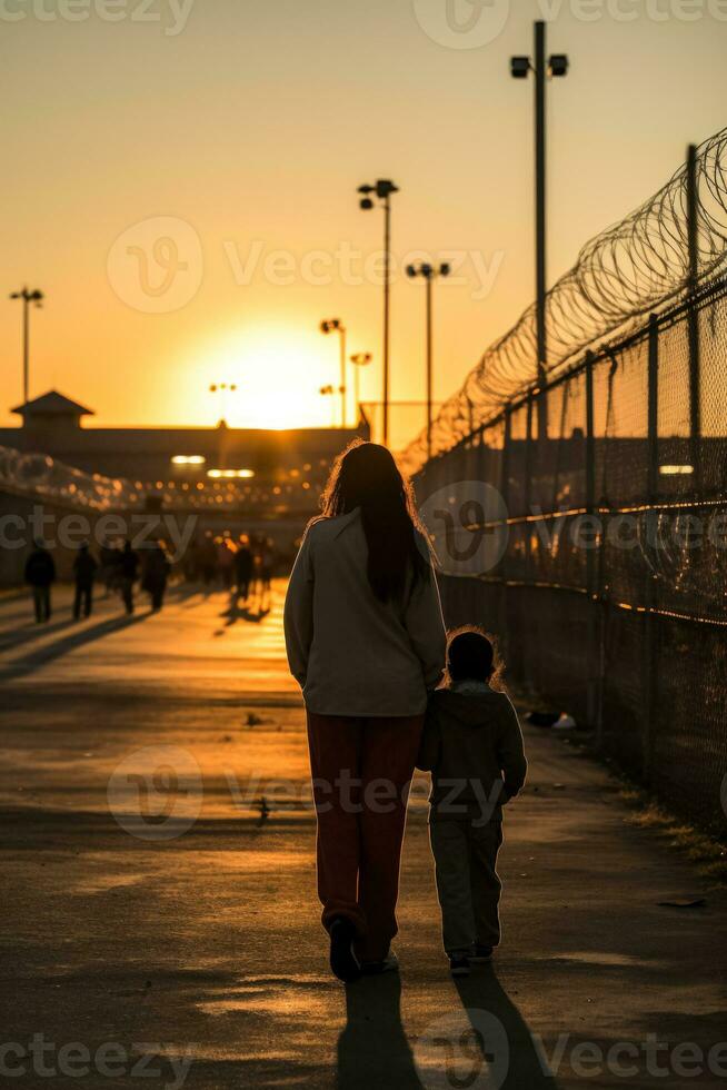 resiliente facce riflettendo speranza in mezzo disperazione nel immigrazione detenzione centri foto