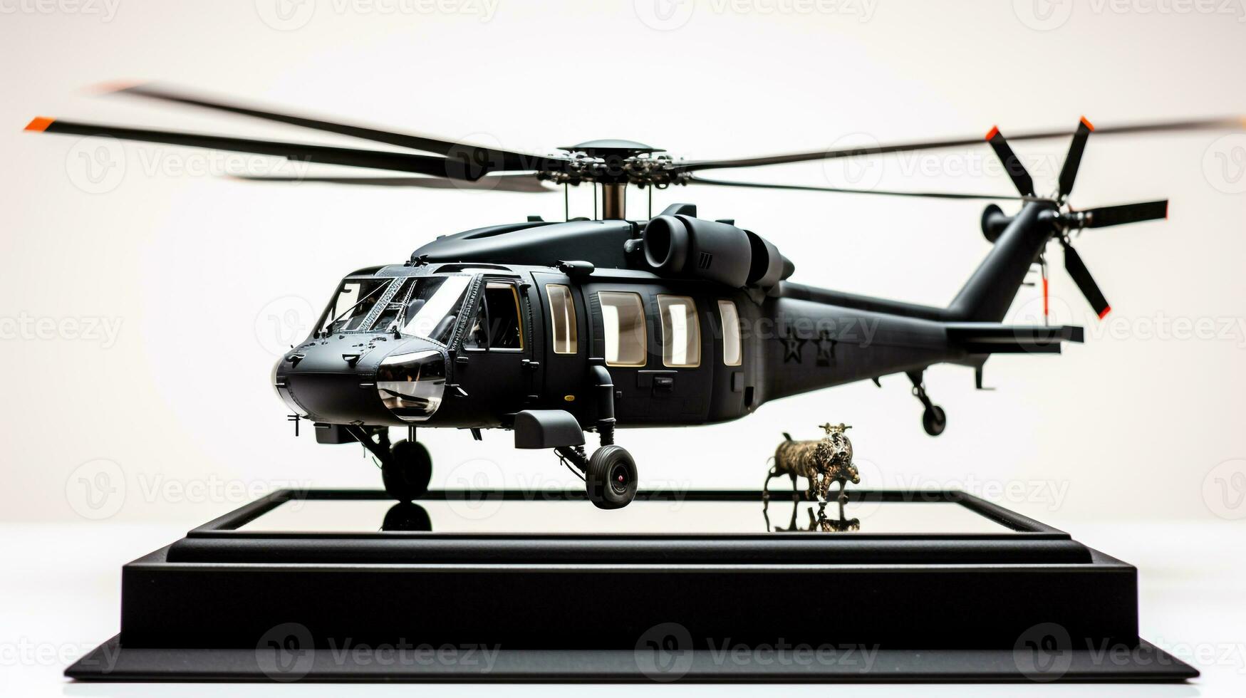 visualizzazione un' 3d miniatura sikorsky uh60 nero falco. generativo ai foto