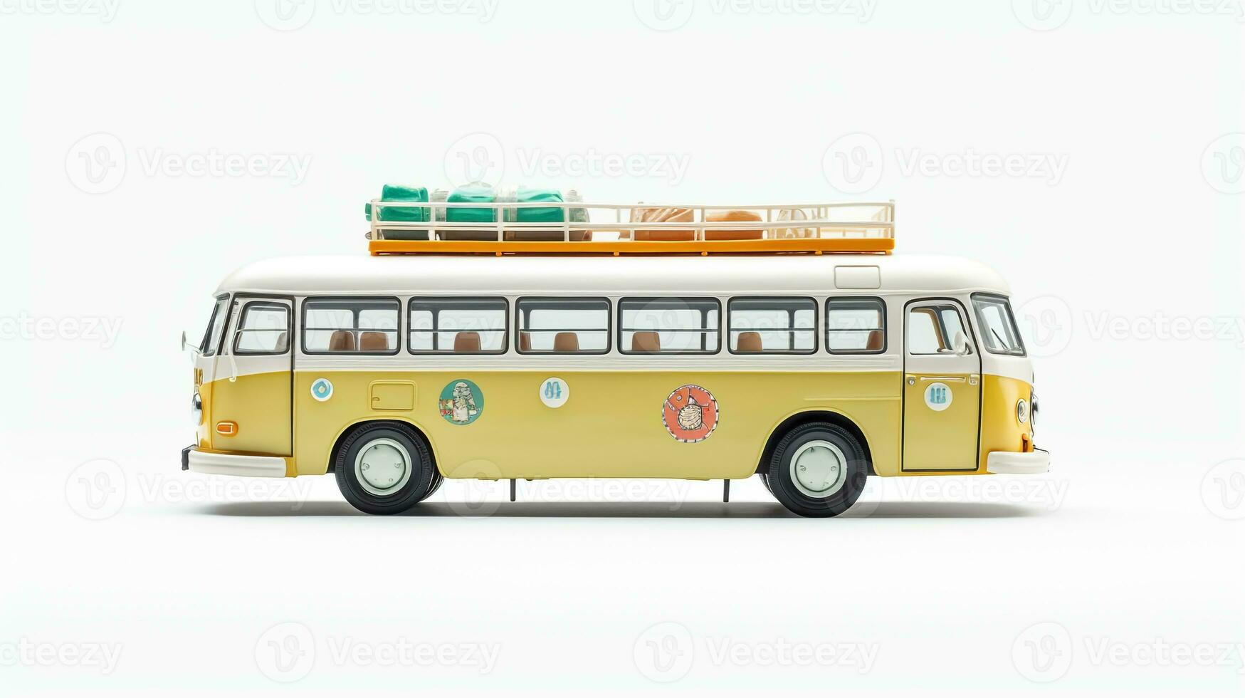 visualizzazione un' 3d miniatura autobus. generativo ai foto