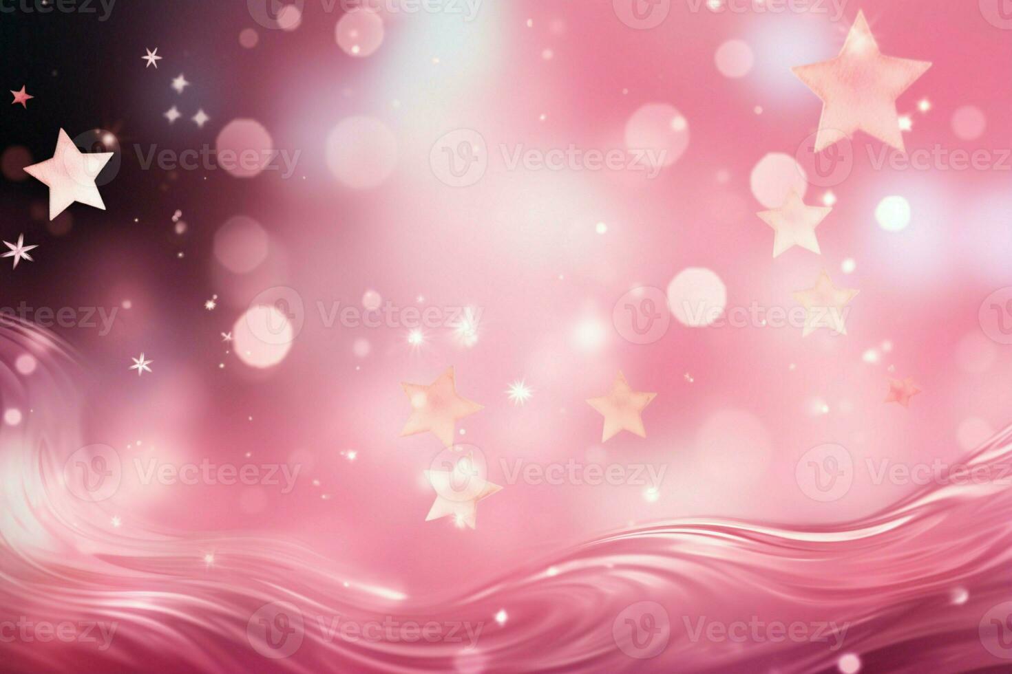 Magia stelle creare un' ipnotizzante spettacolo su un' morbido, rosa tonica astratto sfondo ai generato foto