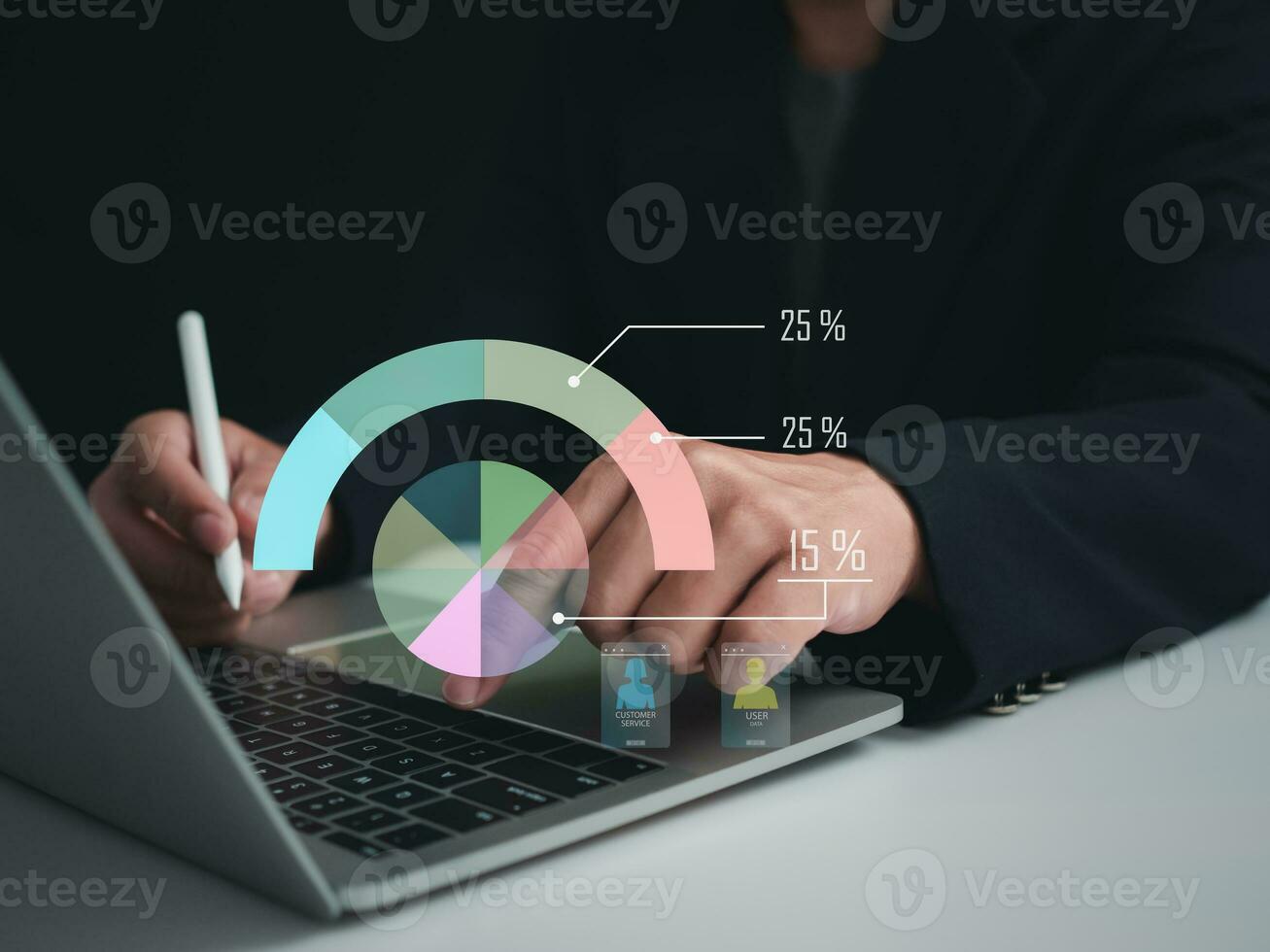 attività commerciale persone uso computer per analizzare attività commerciale e gestire aziendale dati, attività commerciale analitica con grafici, metrica e kpis per Ottimizzare organizzativa prestazione, marketing, foto