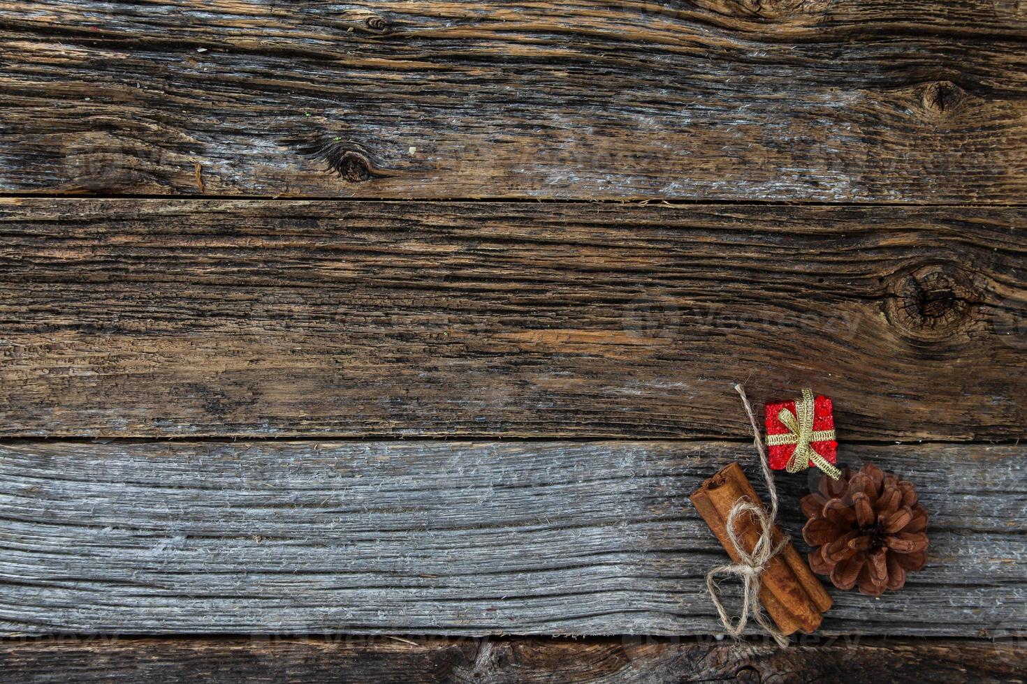 tema natalizio sfondo rustico in legno stagionato foto