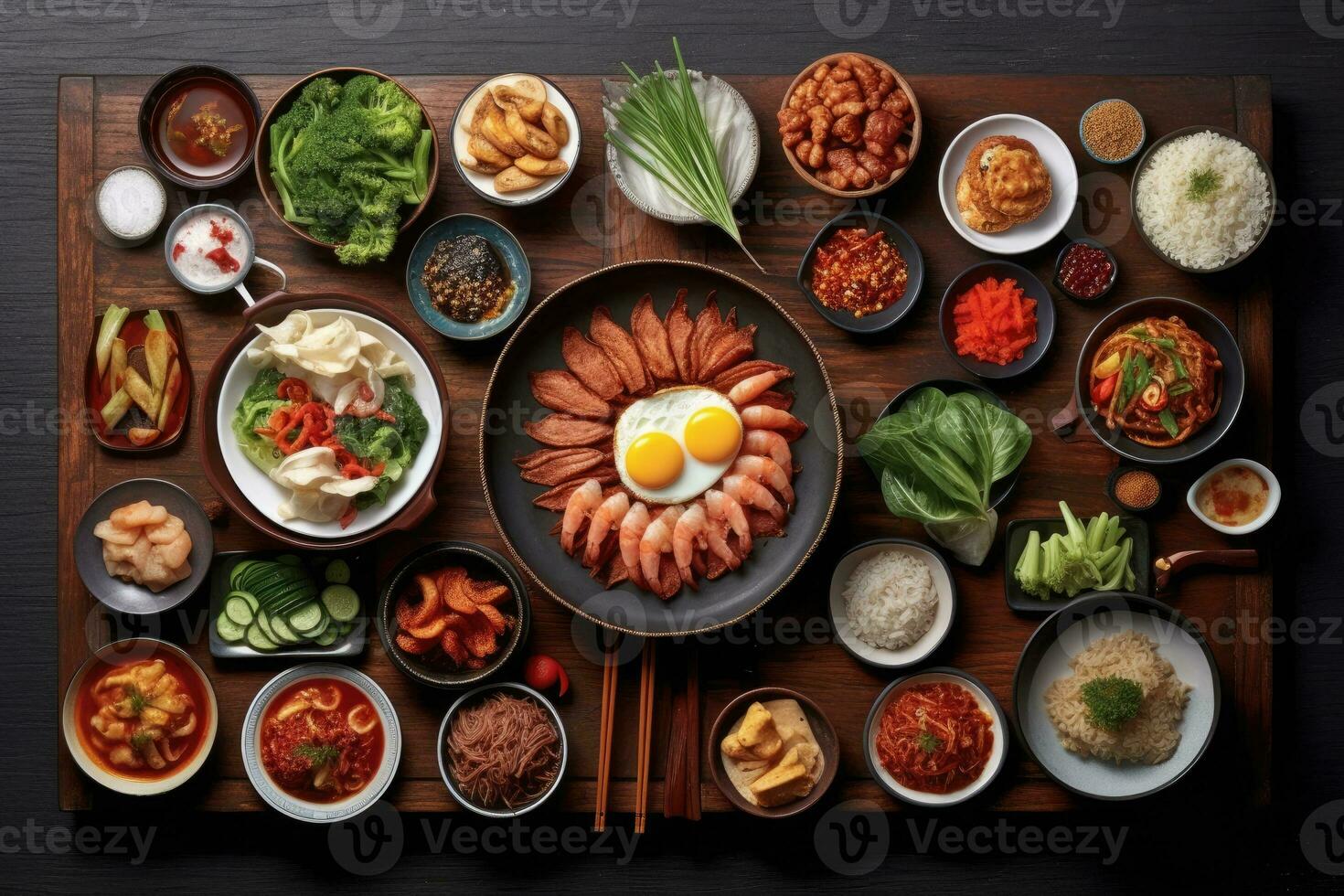 nel il cucina coreano cibo un' iper realistico ai generato foto