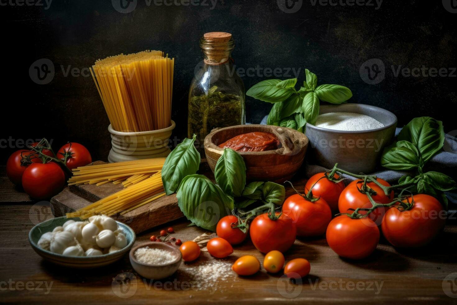 nel il cucina italiano cibo un' iper realistico ai generato foto