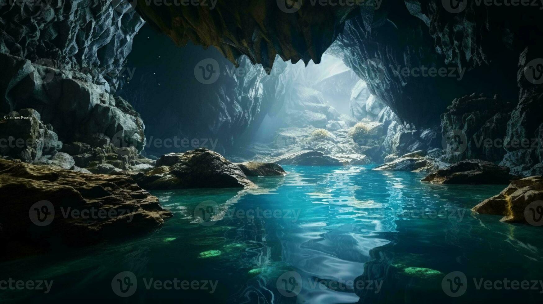 il incantevole profondità di un' largo angolo, sorprendente grotta, un' sotterraneo Meraviglia catturato nel vivido realismo foto