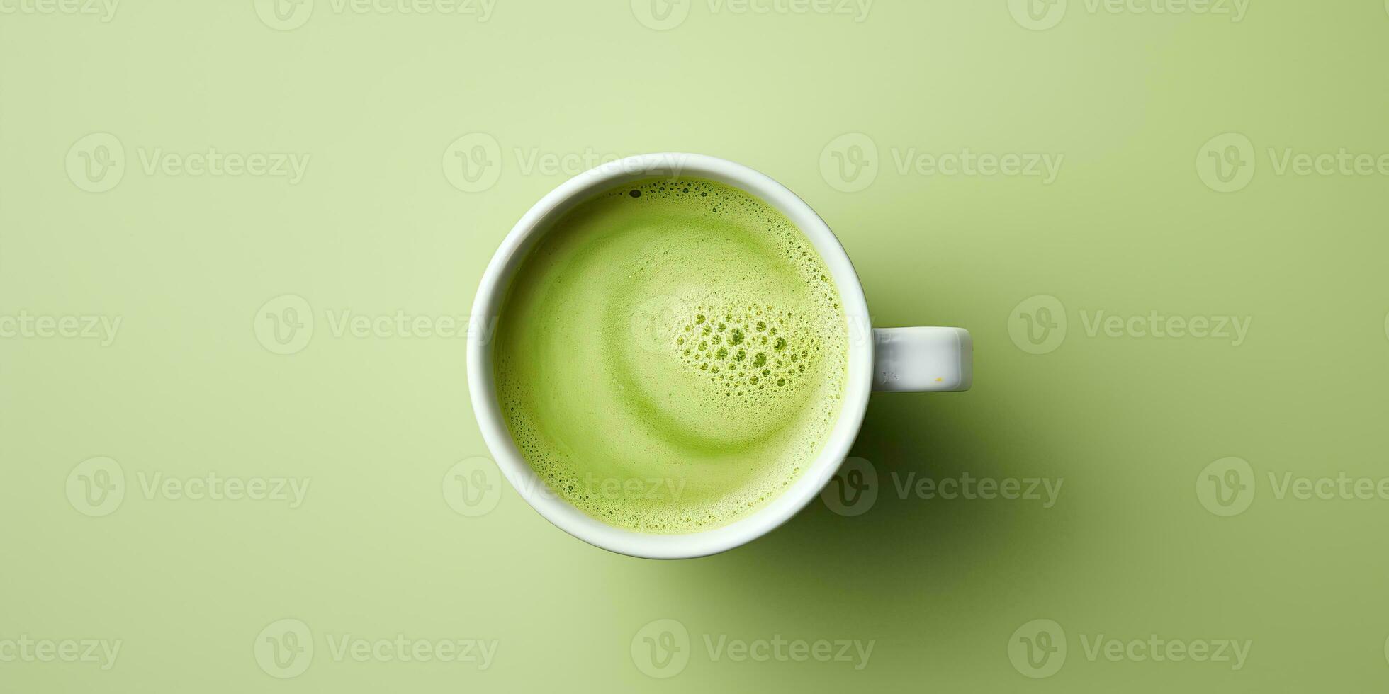 ai generato. ai generativo. asiatico giapponese tradizionale caldo matcha tazza di verde latte macchiato superiore Visualizza. finto su sfondo su tavolo. grafico arte foto