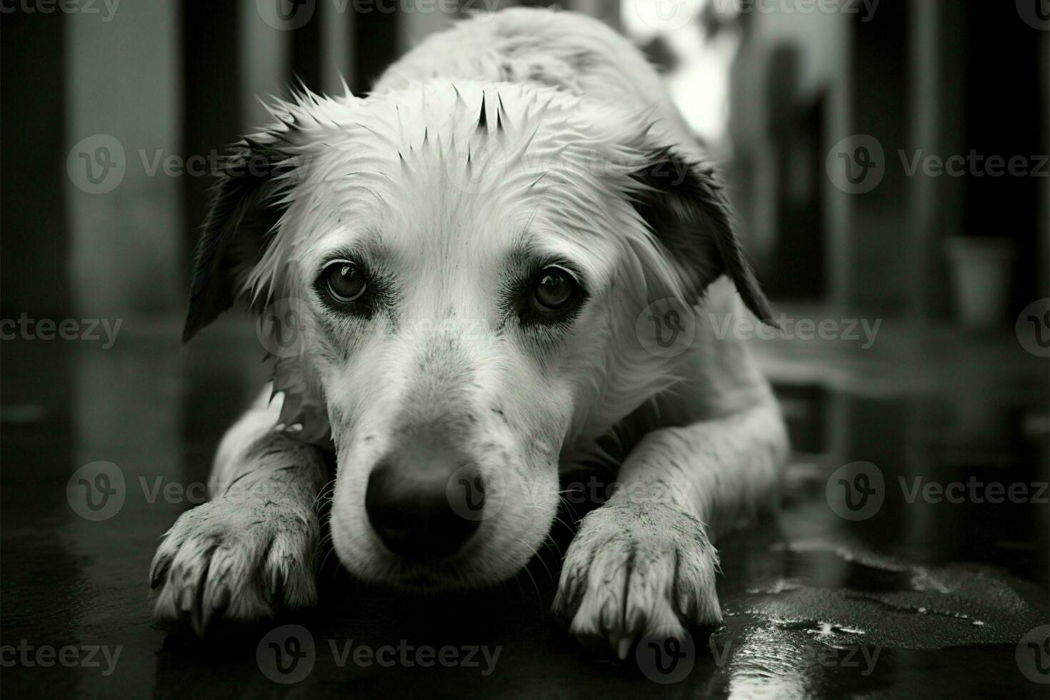 cani catturare tailandesi tropicale depressione nel commovente nero e bianca ai generato foto