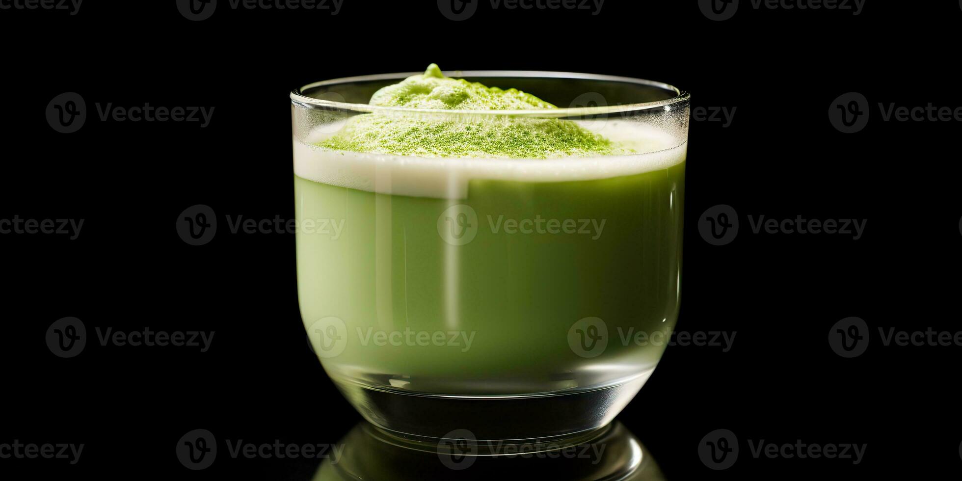 ai generato. ai generativo. giapponese asiatico cibo tazza matcha latte macchiato arte su semplice sfondo. grafico arte foto