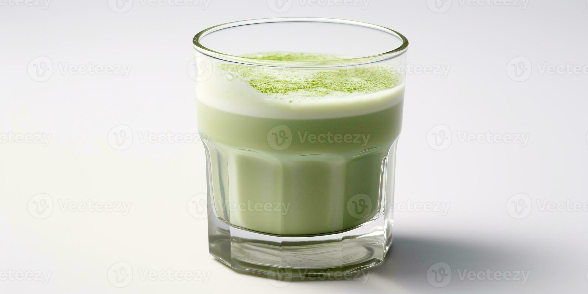 ai generato. ai generativo. giapponese asiatico cibo tazza matcha latte macchiato arte su semplice sfondo. grafico arte foto