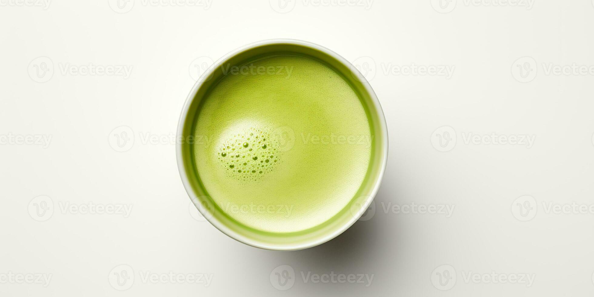 ai generato. ai generativo. asiatico giapponese tradizionale caldo matcha tazza di verde latte macchiato superiore Visualizza. finto su sfondo su tavolo. grafico arte foto