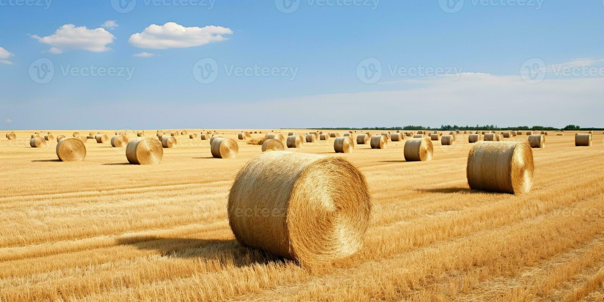 ai generato. ai generativo. autunno campagna raccogliere agricoltura il giro balle pila. all'aperto natura paesaggio. grafico arte foto