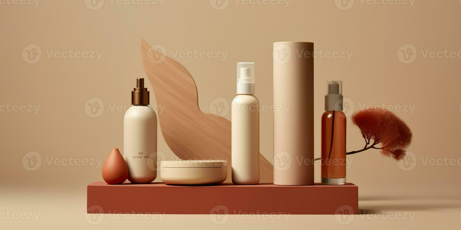 ai generato. ai generativo. terme pelle cura cosmetologia bellezza bottiglia contenitore Prodotto modello sfondo. grafico arte foto