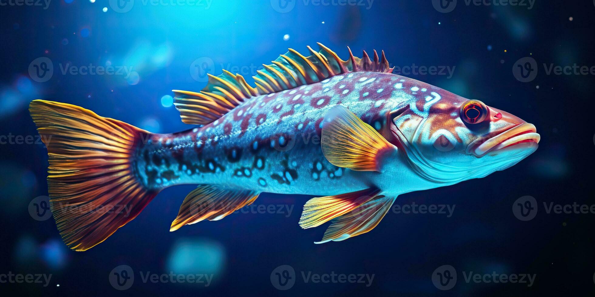 ai generato. ai generativo. realistico foto illustrazione di atlantico merluzzo pesce. pesca subacqueo selvaggio nautico mondo. grafico arte