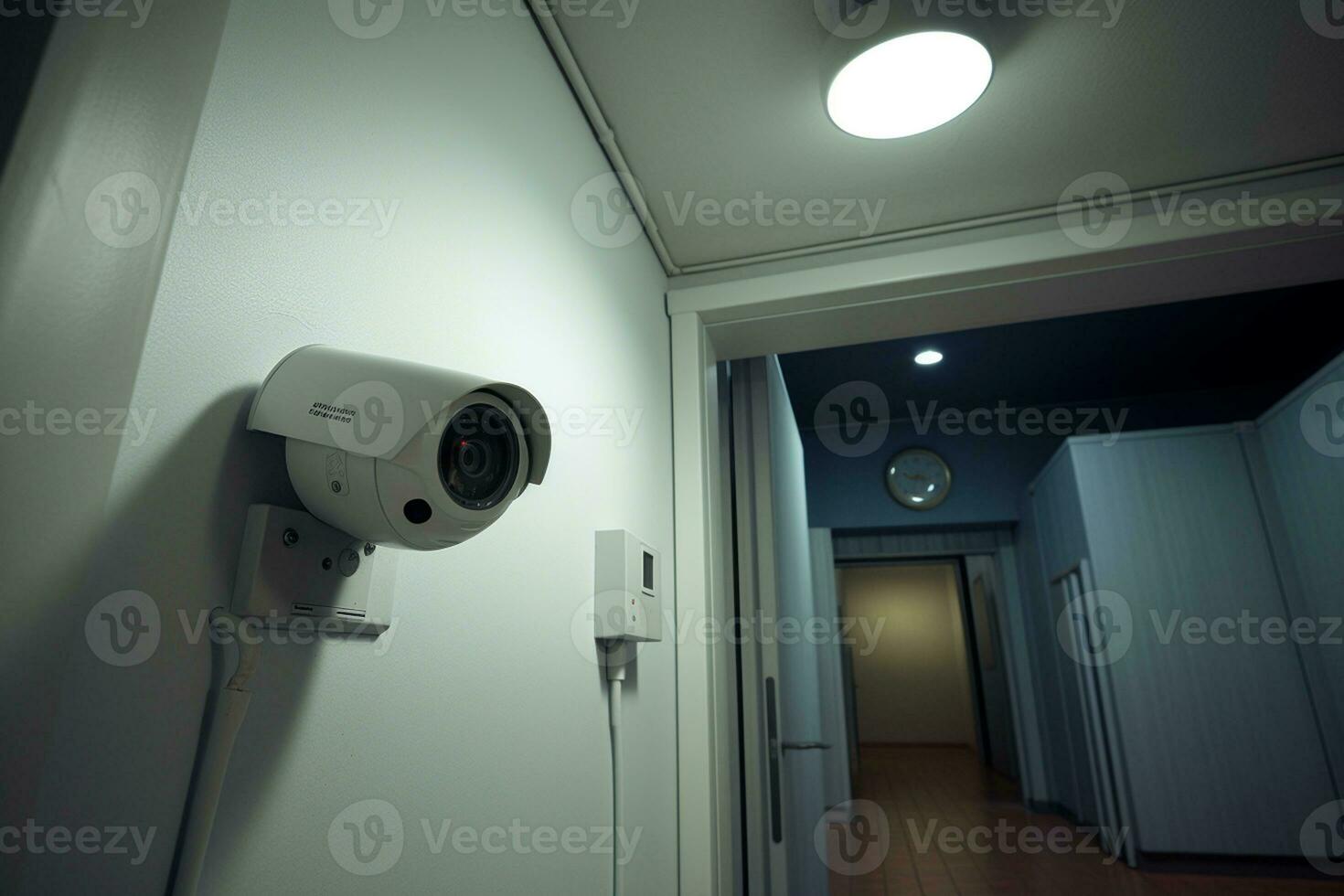 monitoraggio con camera sorveglianza telecamera. generativo di ai foto