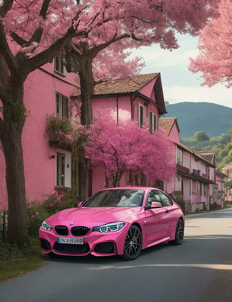 un' bellissimo BMW auto nel un' bellissimo ambientazione foto