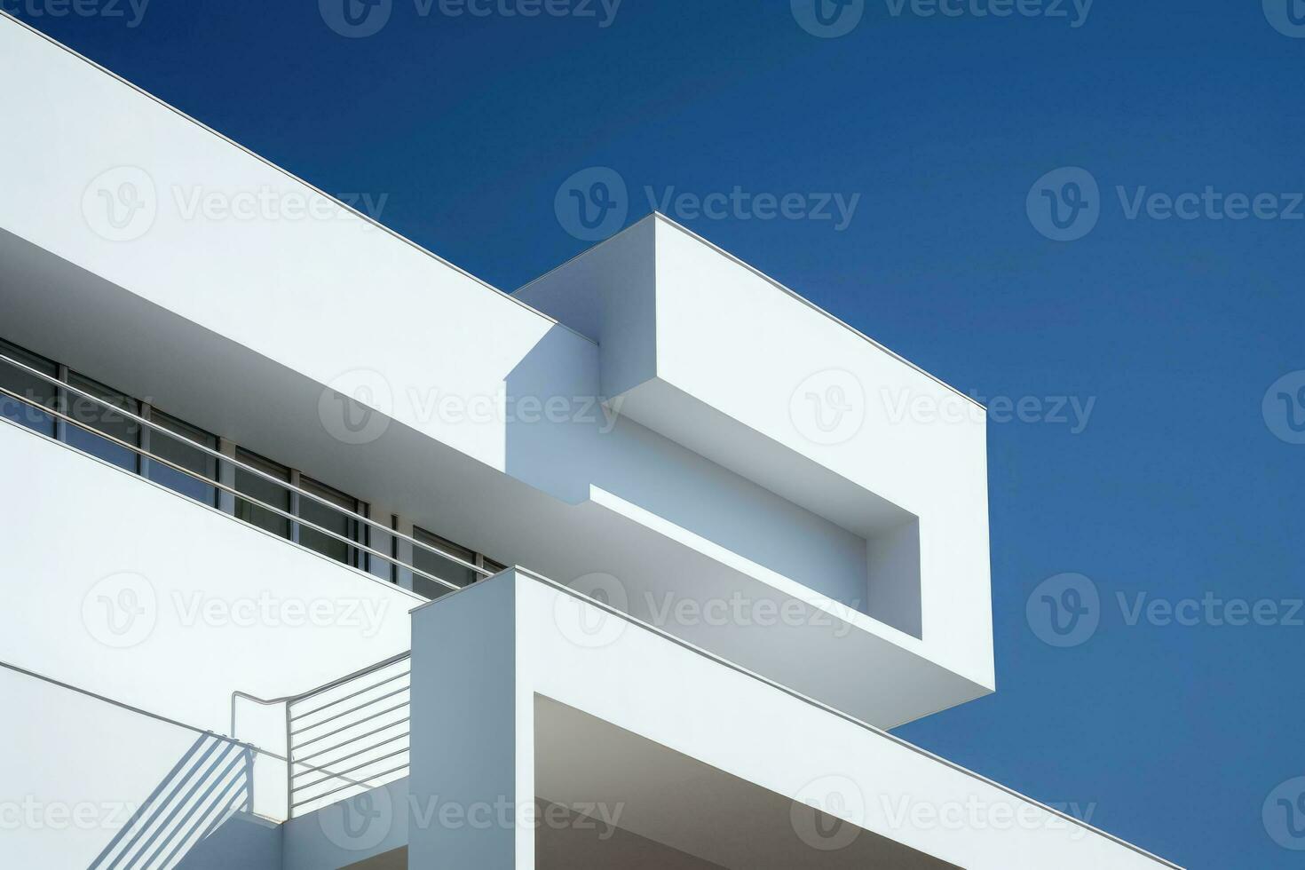 geometrico edificio nel minimalista e elegante stile con luminosa e morbido illuminazione. ai generato foto