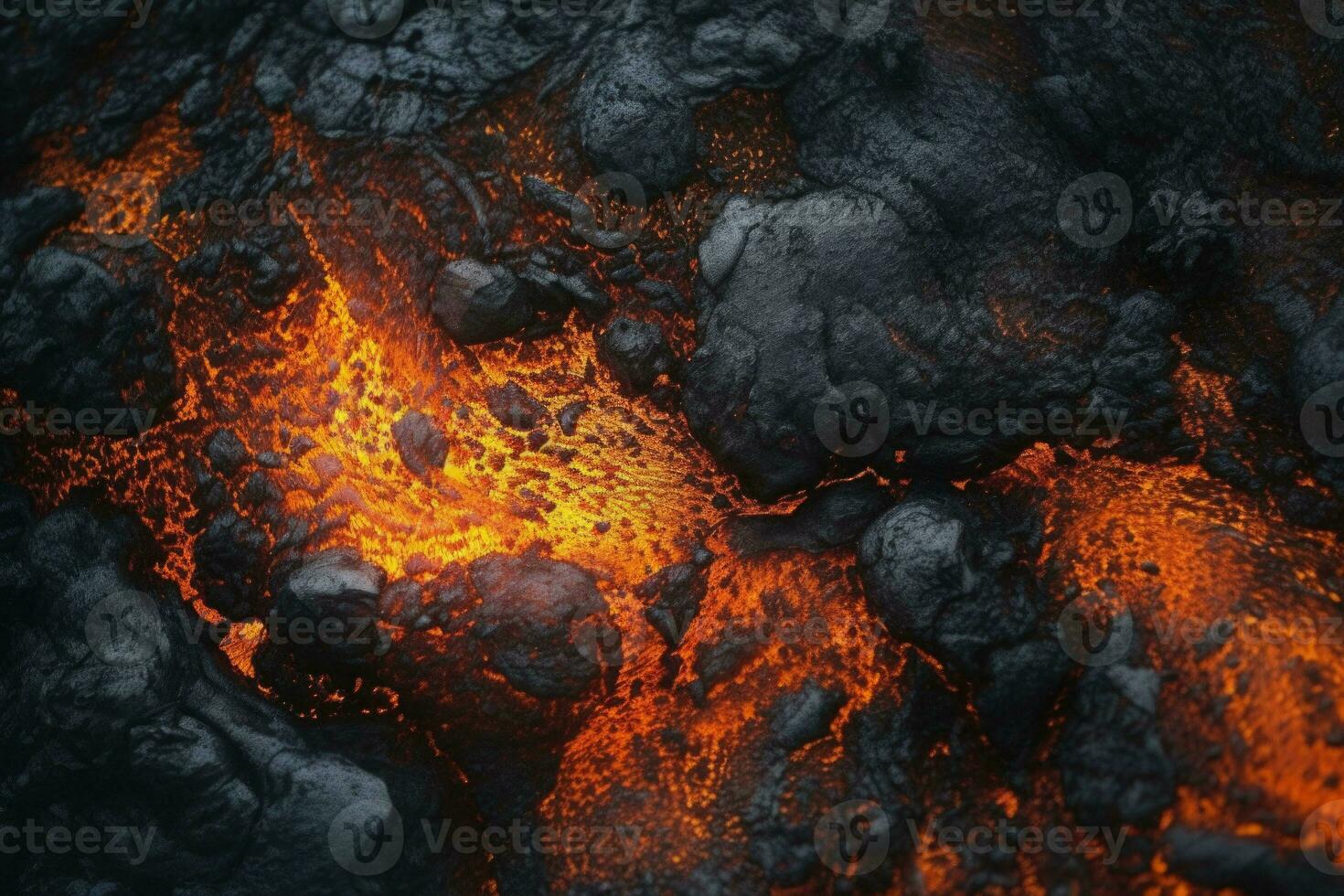 vicino su di un' lava flusso di vulcano. generativo ai foto