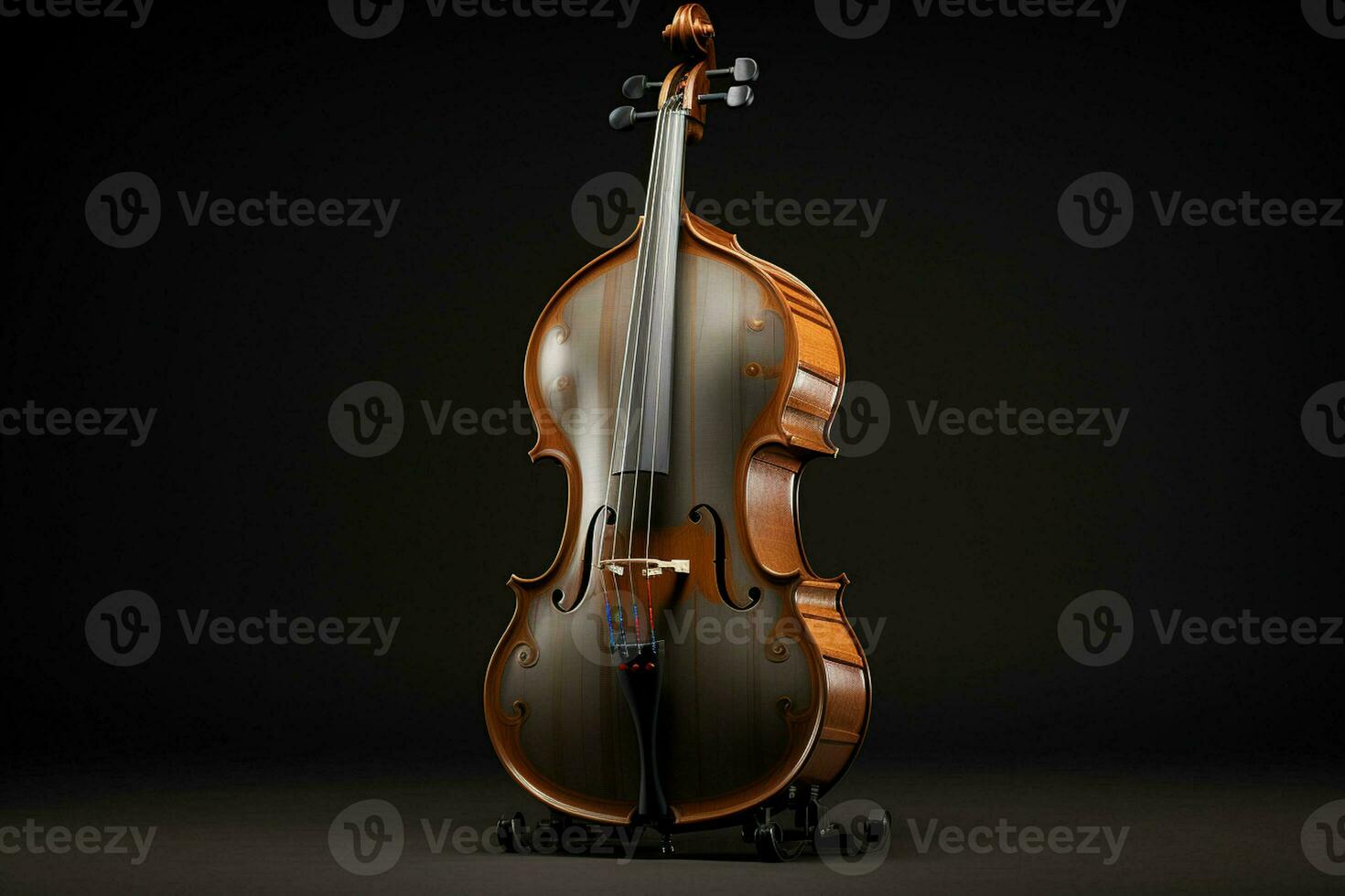 3d rendere di classico violino su buio sfondo. 3d illustrazione. ai generato professionista foto