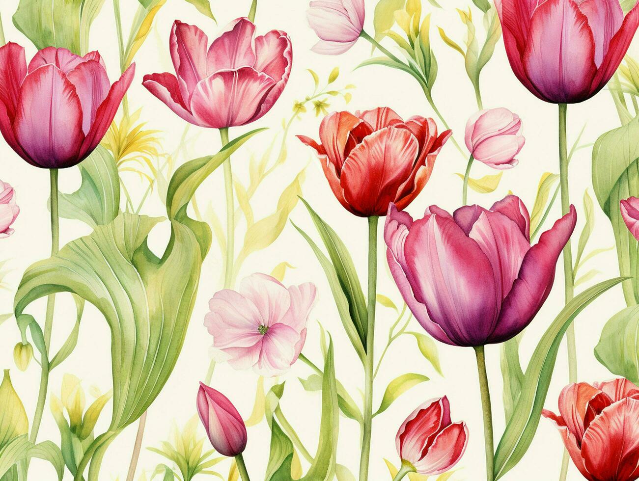 tulipani fiore sfondo design. acquerello illustrazione. ai generato foto