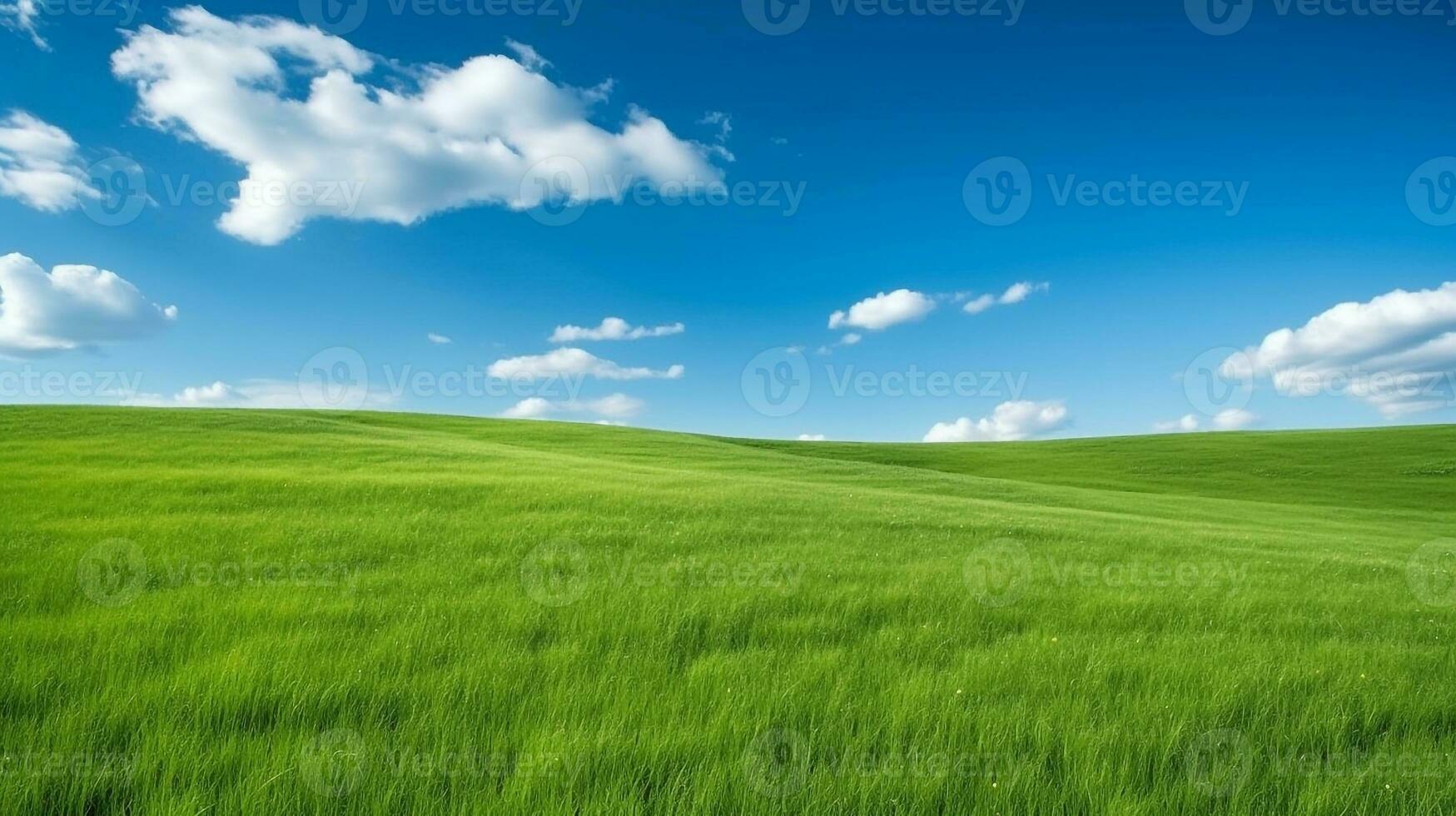 erboso colline con blu sky.generative ai. foto