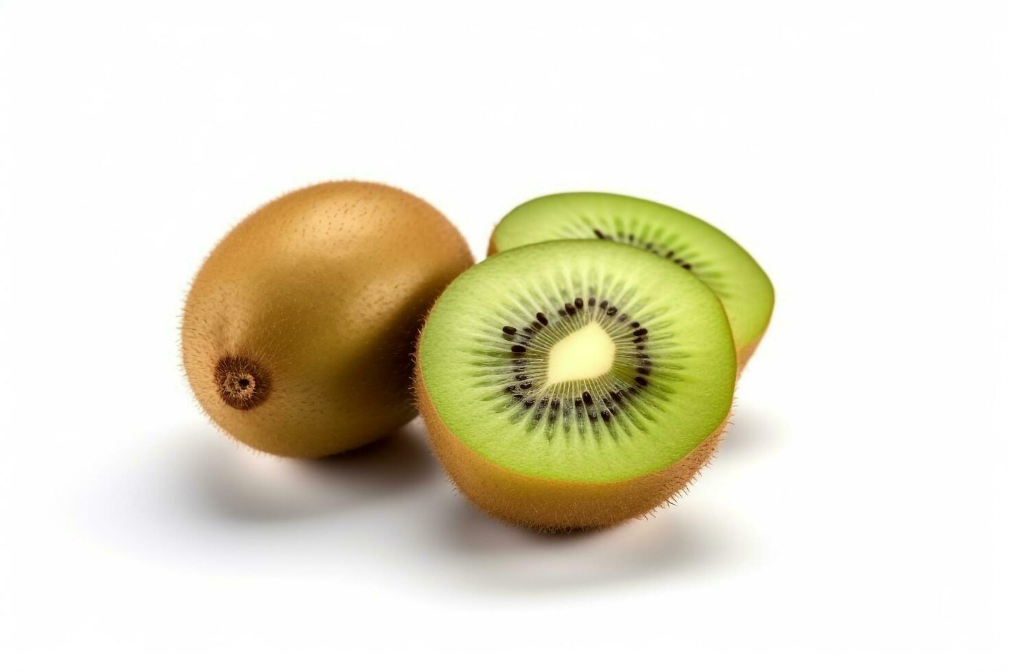 Kiwi frutta affettato isolato su bianca background.generative ai. foto