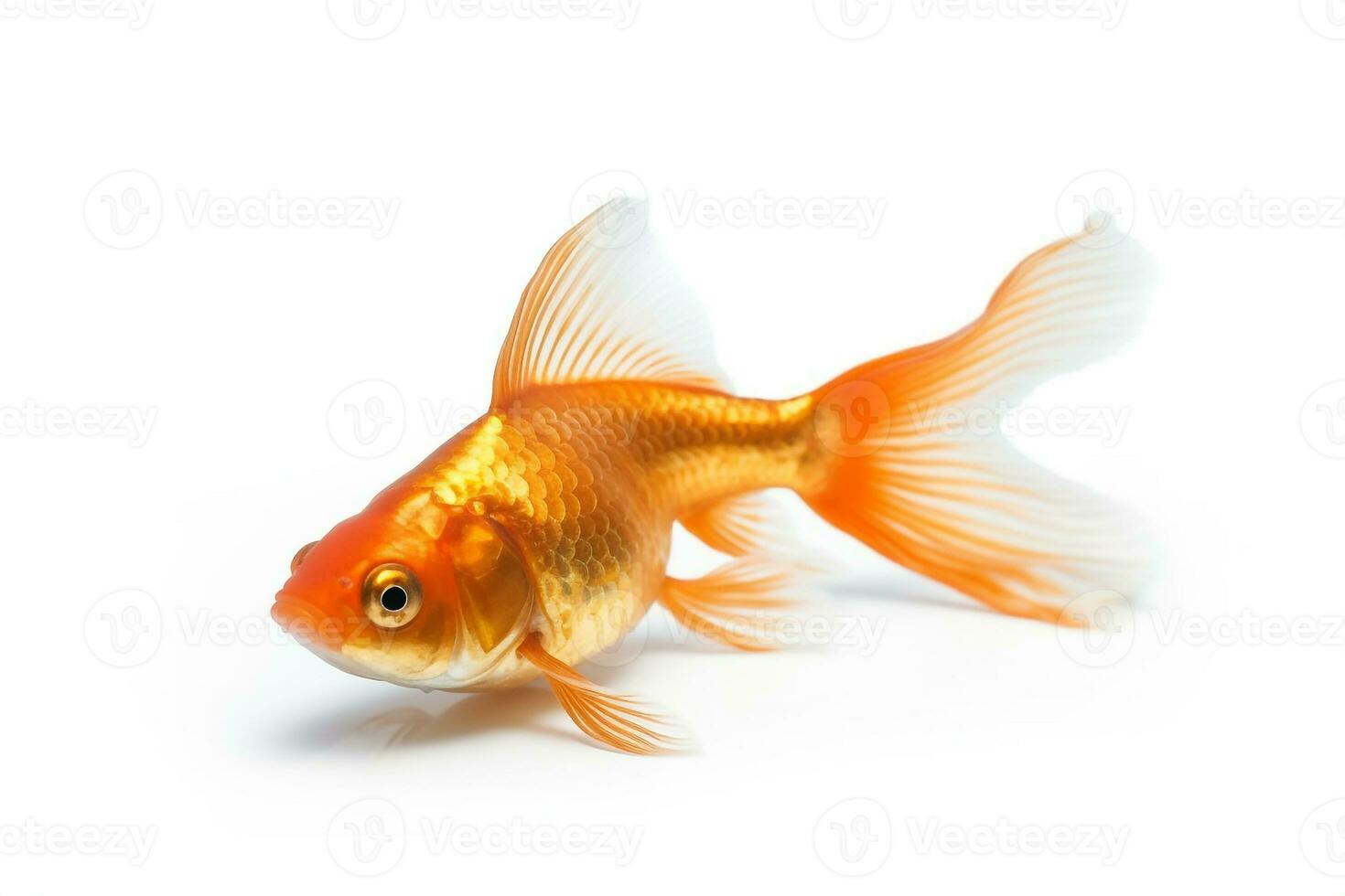 pesce d'oro isolato su sfondo bianco foto