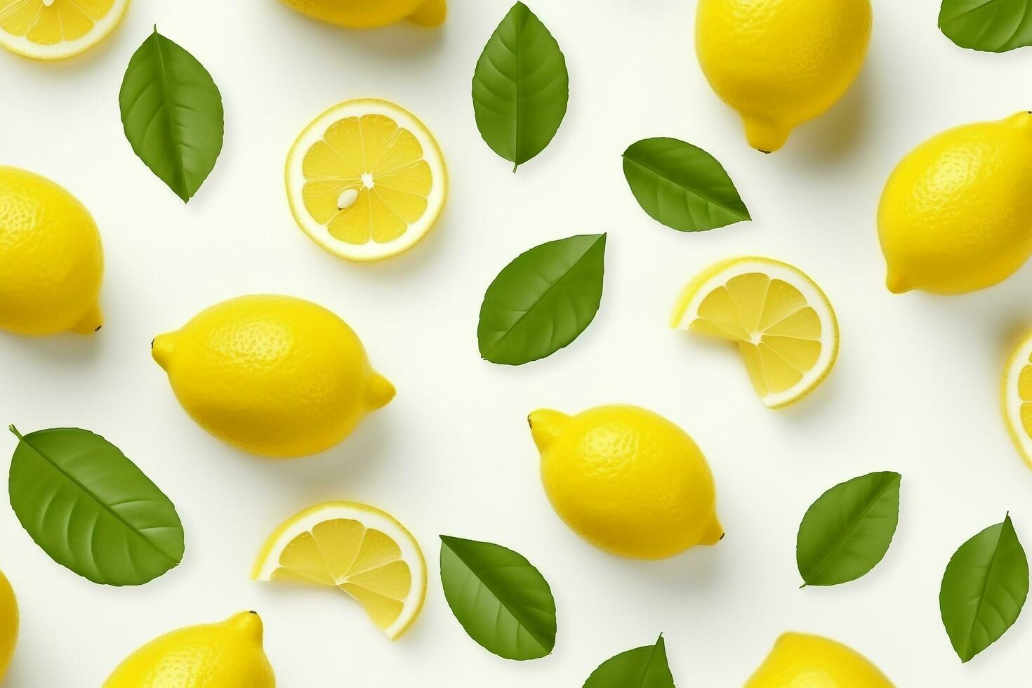 modello Limone fette,foglie,su bianca sfondo foto