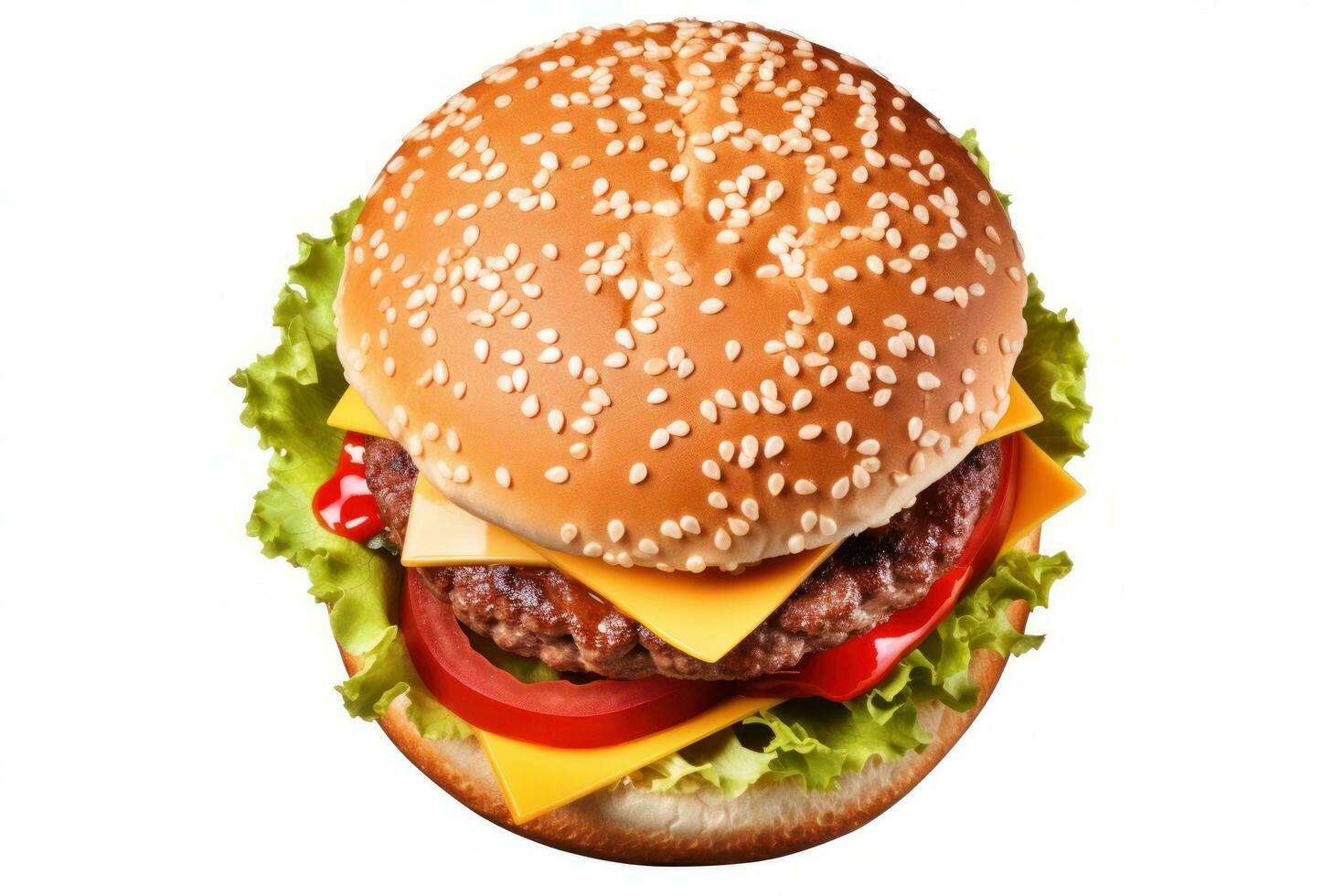 Delizioso hamburger su il piatto isolato foto