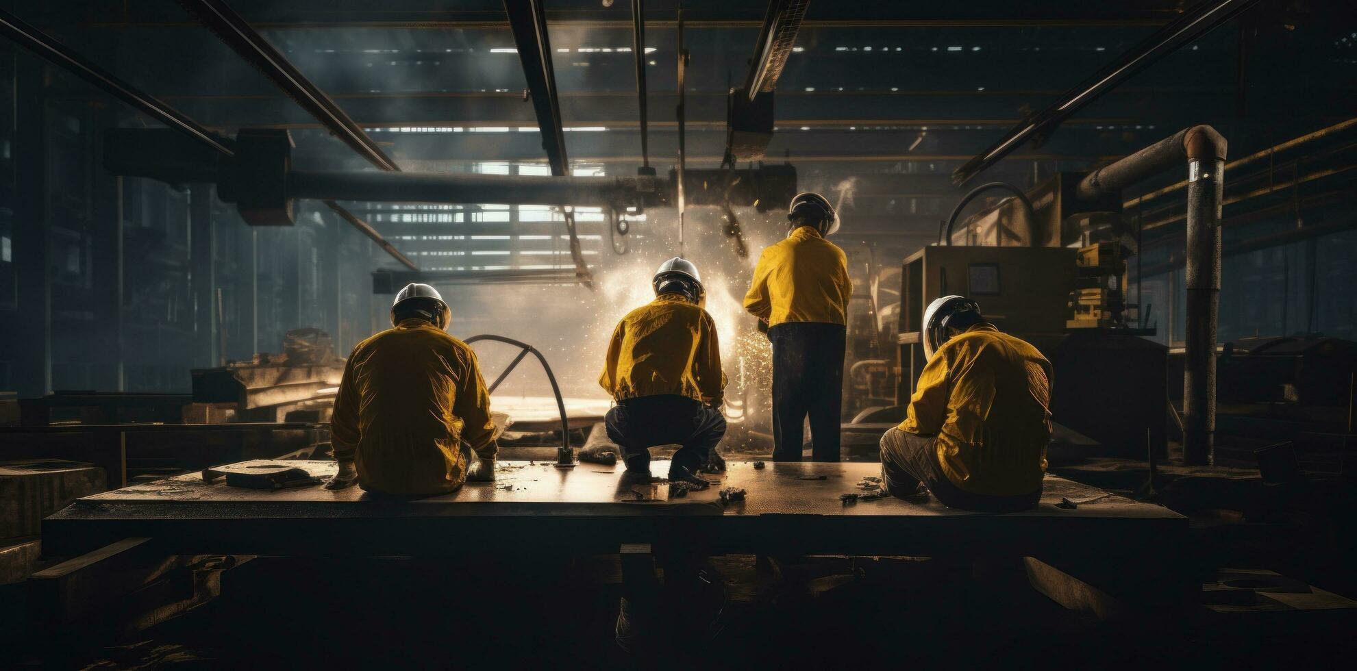 lavoratori nel industriale fabbrica foto