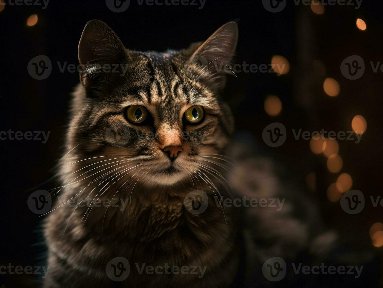 americano bobtail gatto ritratto vicino su creato con generativo ai tecnologia foto