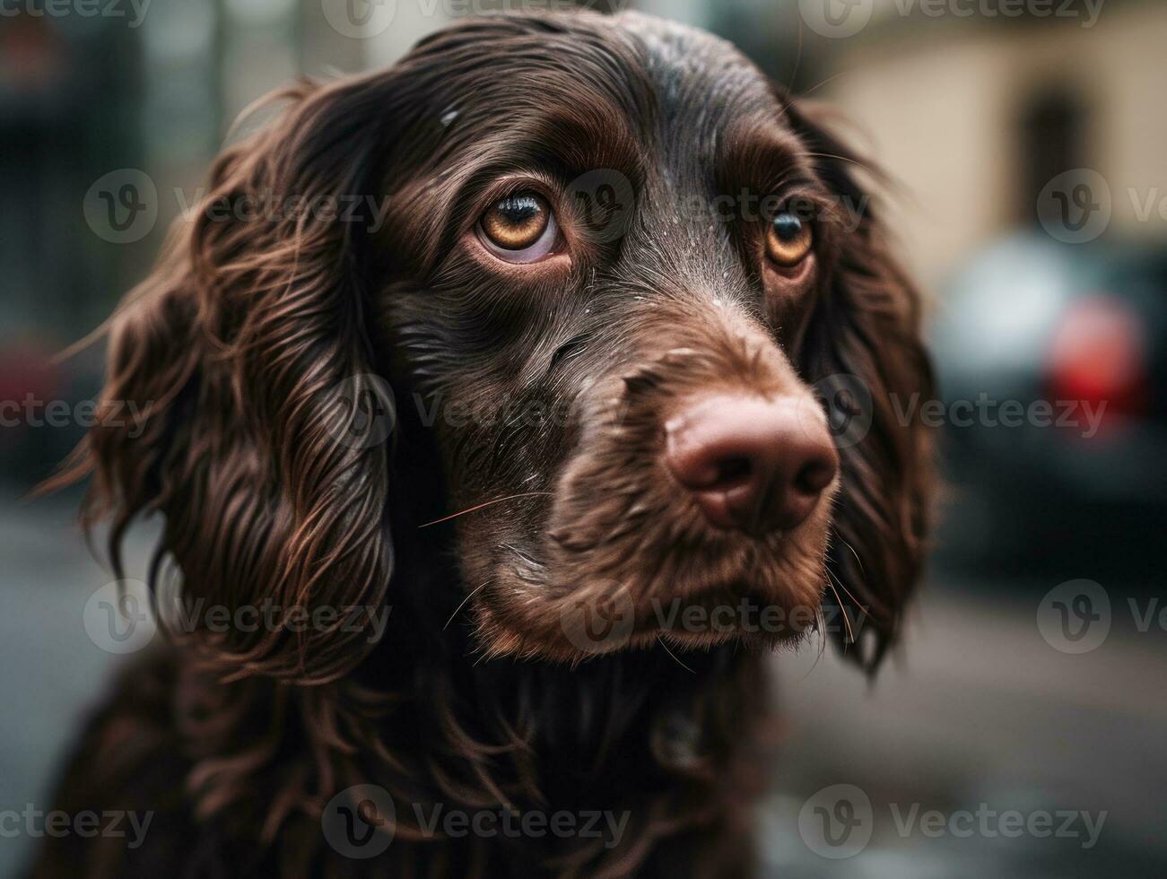 ragazzo spaniel cane creato con generativo ai tecnologia foto