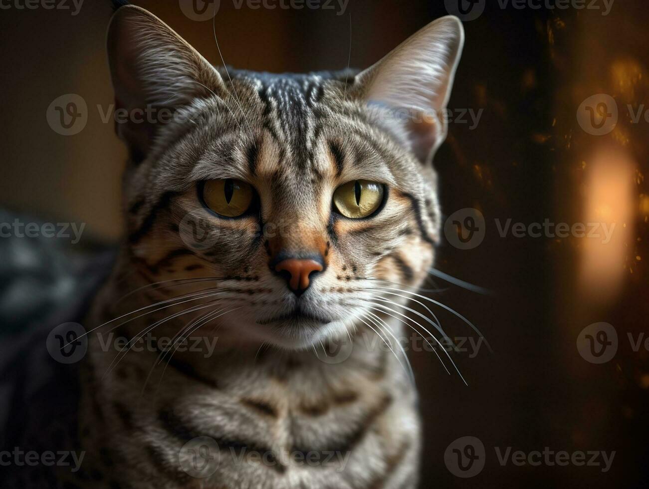 egiziano mau gatto ritratto vicino su creato con generativo ai tecnologia foto