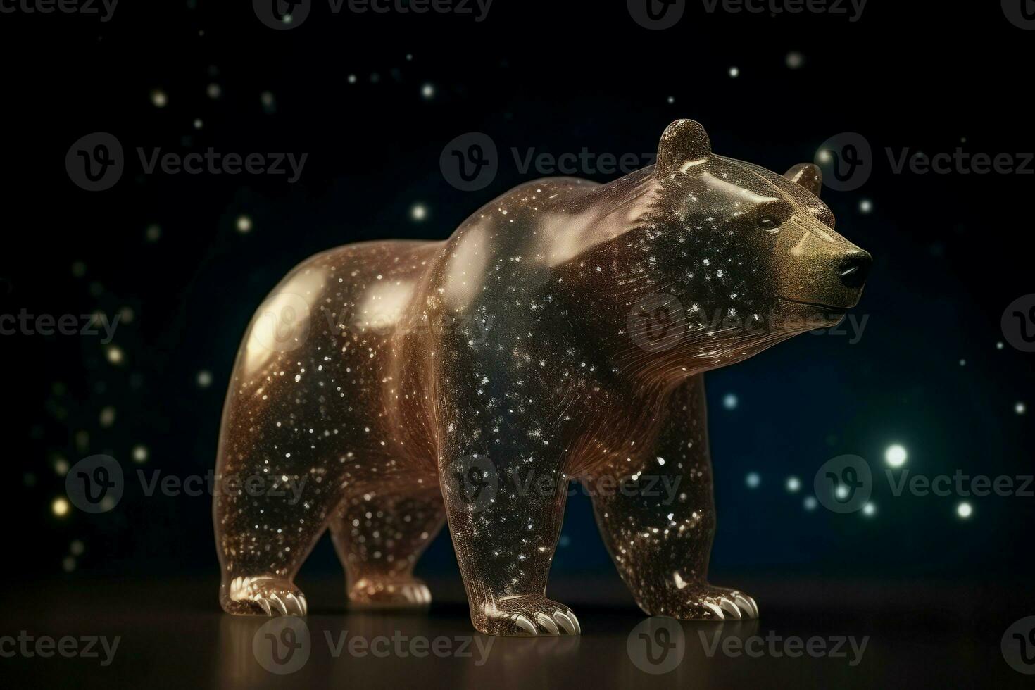 trasparente orso stelle cielo. creare ai foto