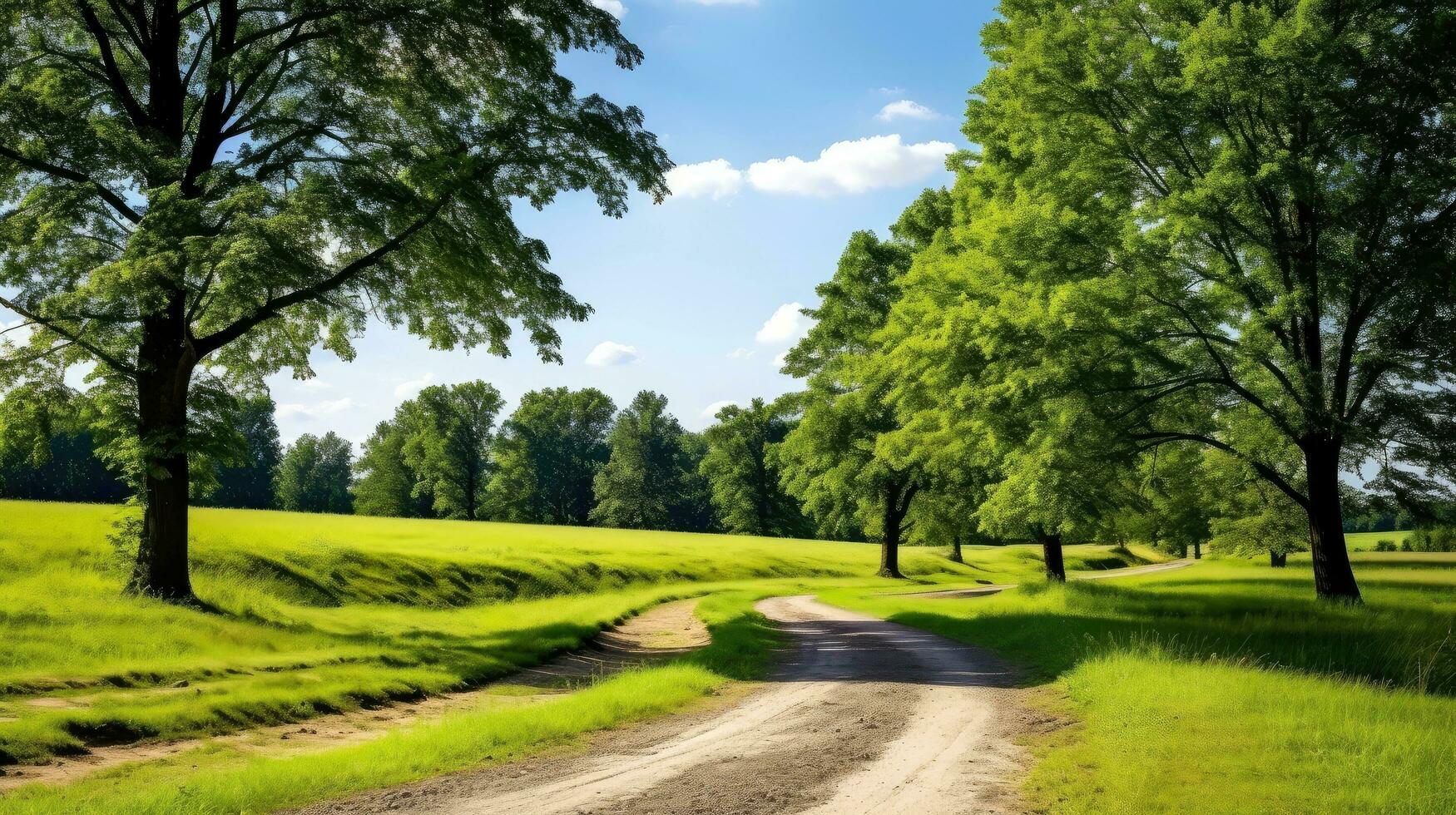 montagna strada. paesaggio con rocce, soleggiato cielo con nuvole e bellissimo asfalto strada nel il sera nel estate. autostrada nel montagne, generativo ai illustrazione foto