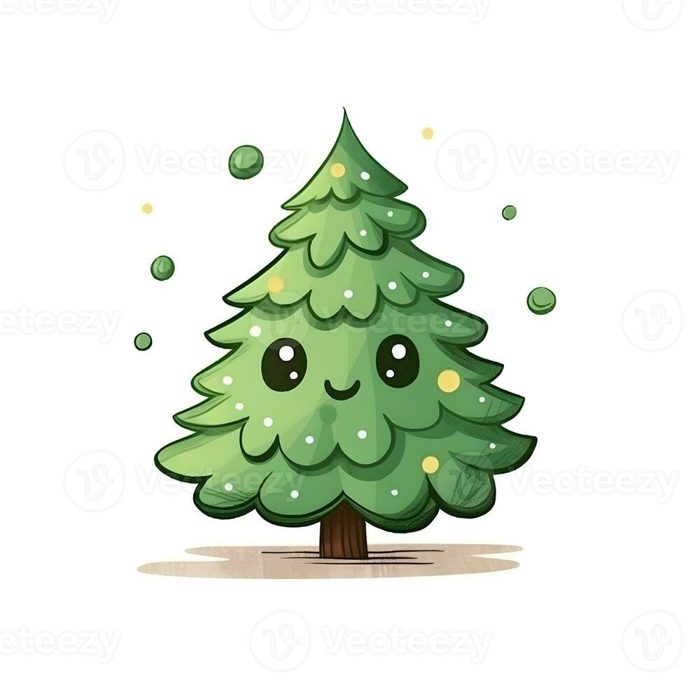 Natale albero oggetto sfondo isolato inverno vacanza decorazione design generativo ai. foto