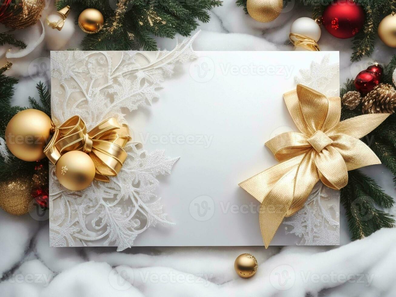 Visualizza di meravigliosamente decorato Natale invito carta sfondo foto