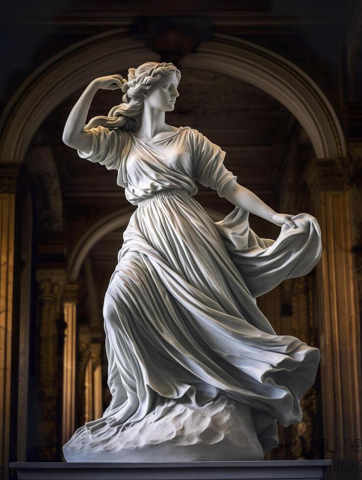 marmo statua di un' ballerina. generativo ai foto