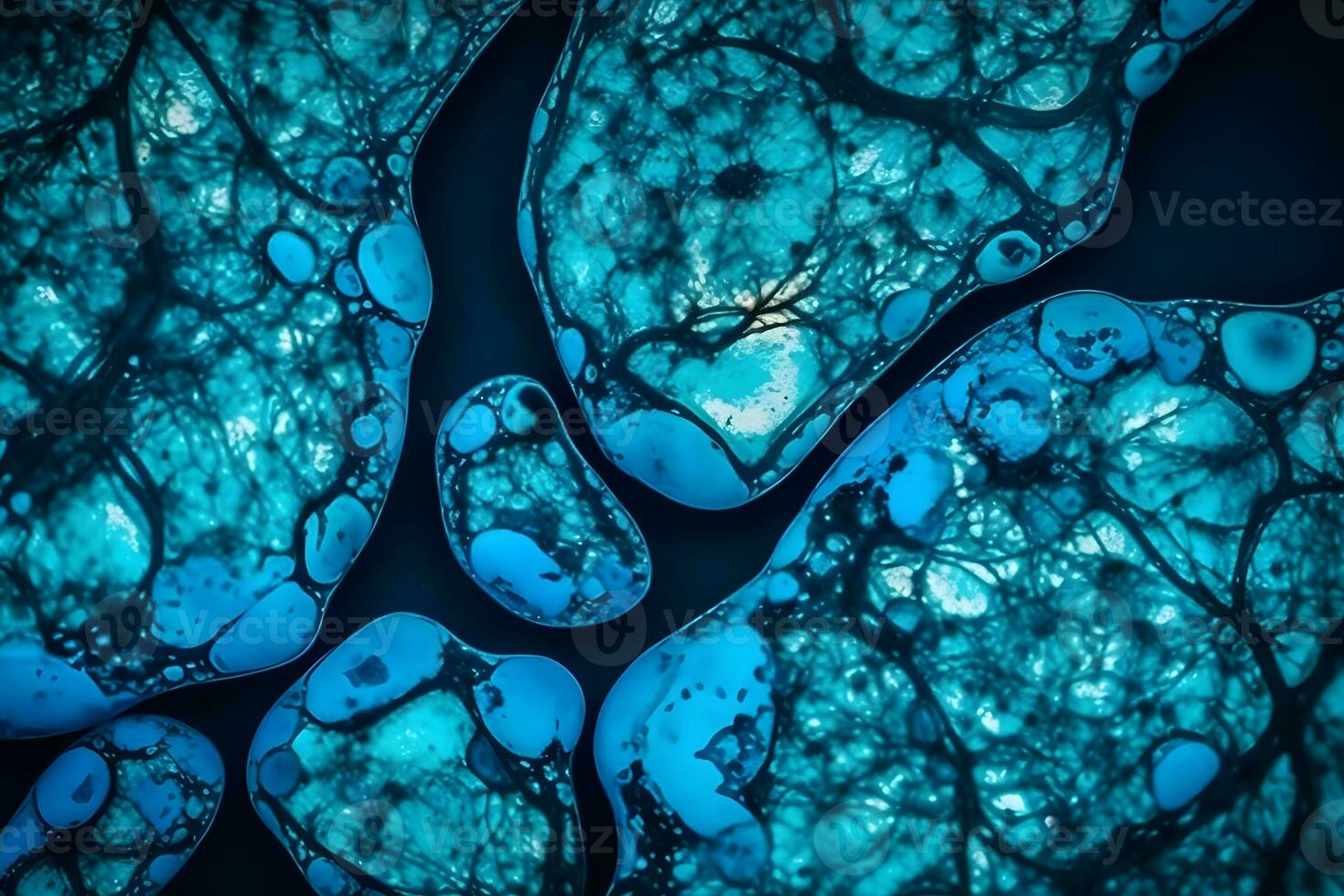 cellule sotto il microscopio. neurale Rete ai generato foto