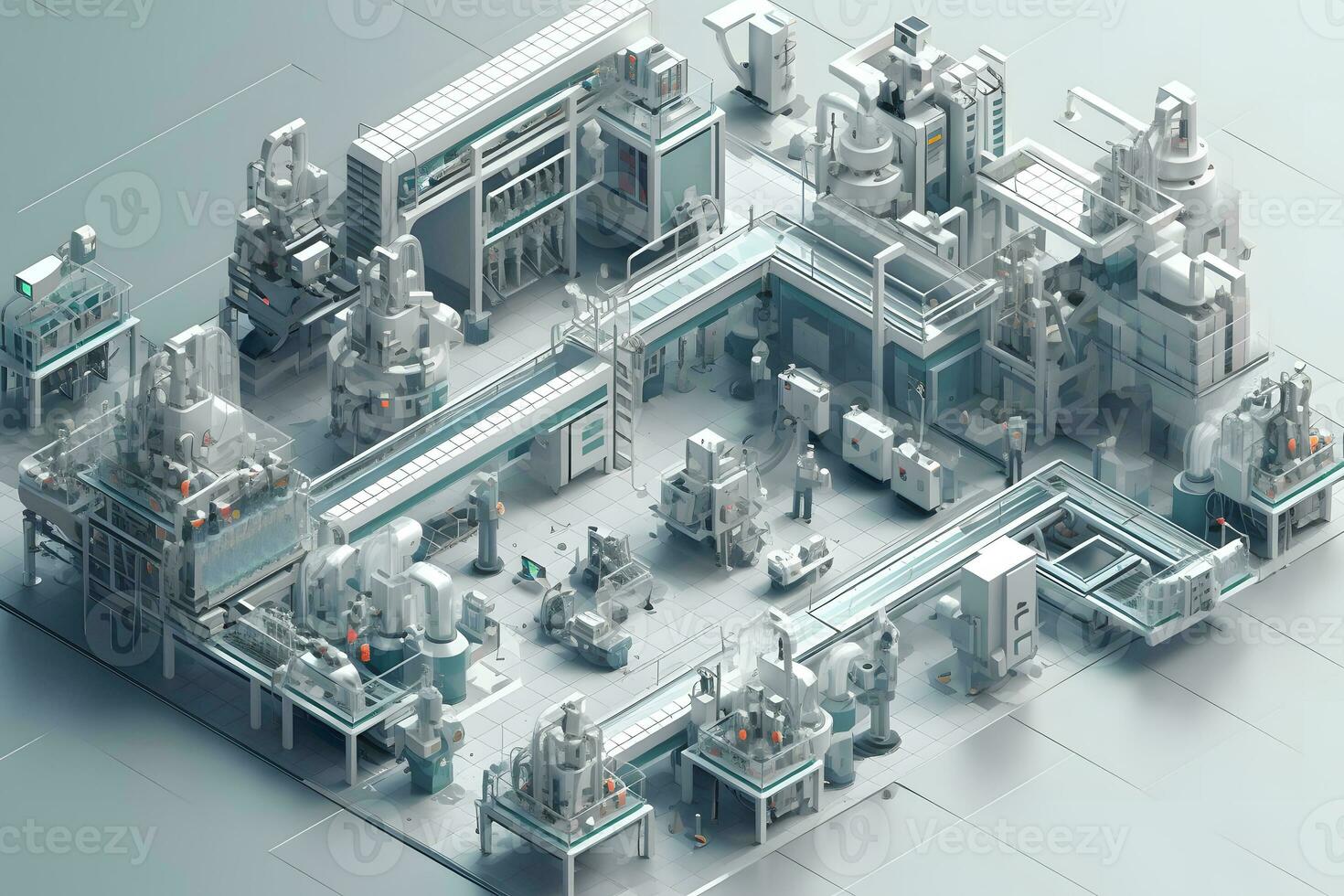 farmaceutico produzione isometrico composizione. neurale Rete ai generato foto