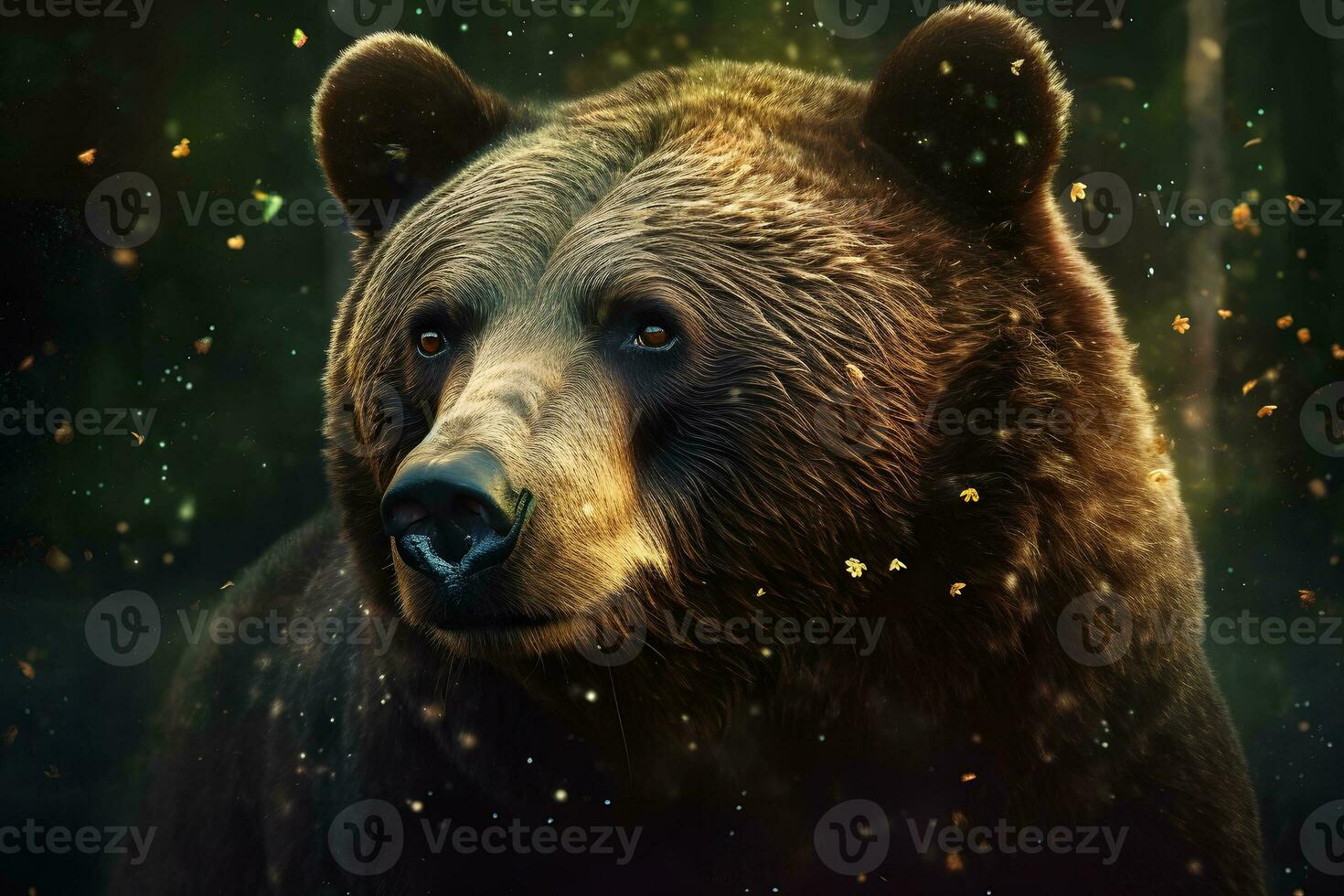 avvicinamento ritratto di un' europeo Marrone orso. neurale Rete ai generato foto