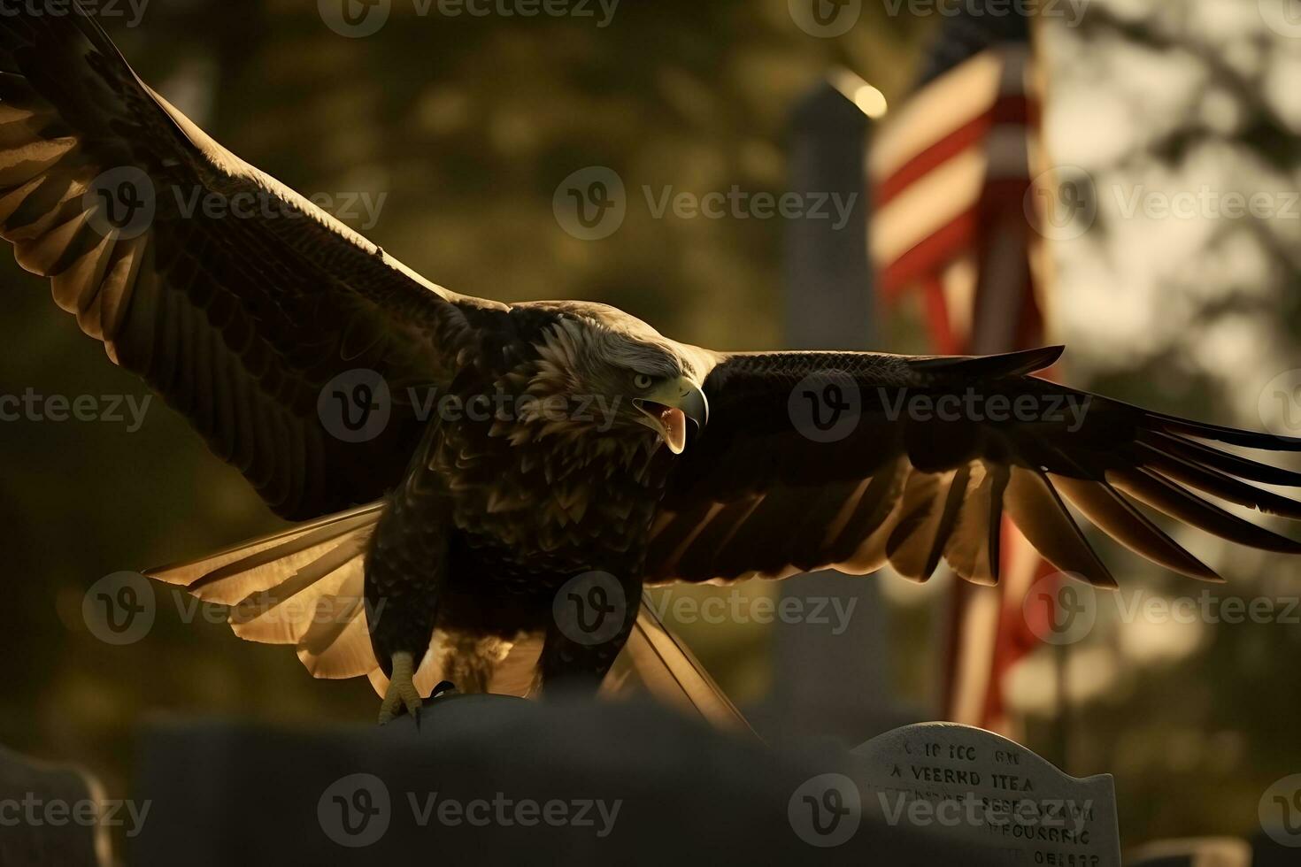 aquila a americano cimitero. neurale Rete ai generato foto