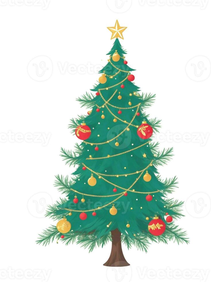 Natale albero su bianca isolato sfondo grafico foto