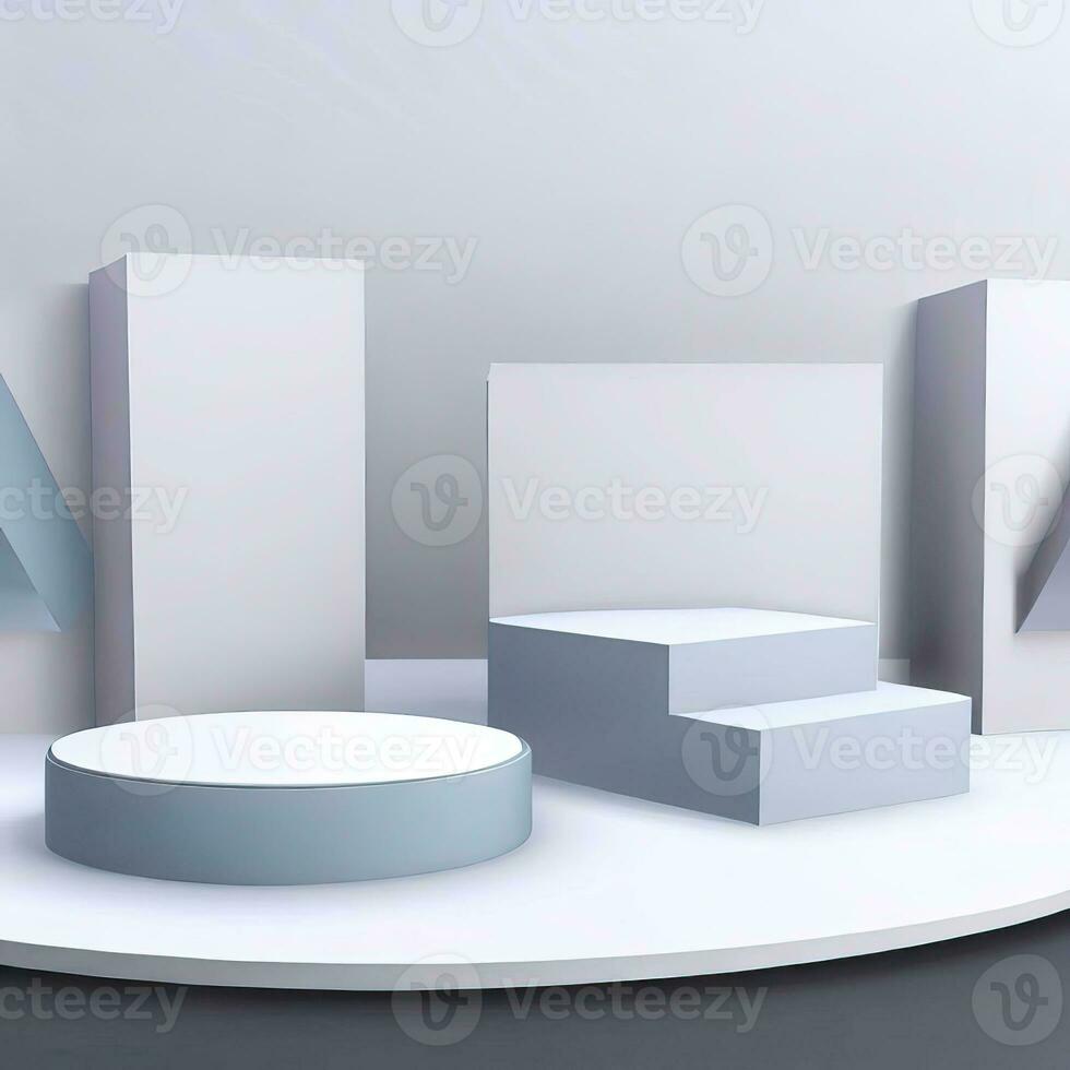sfondo con podio In piedi per Prodotto presentazione 3d interpretazione generativo ai foto