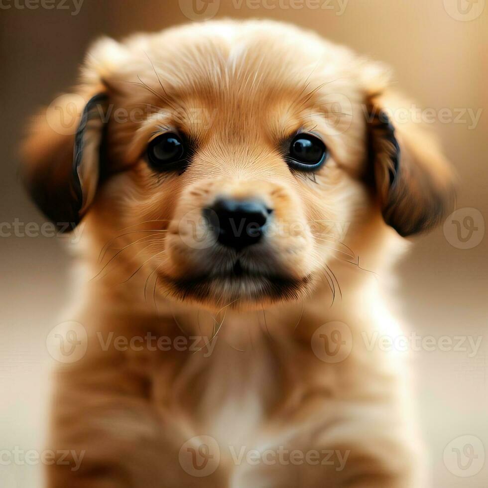 un' Marrone cucciolo con un' nero naso e un' nero naso generativo ai foto