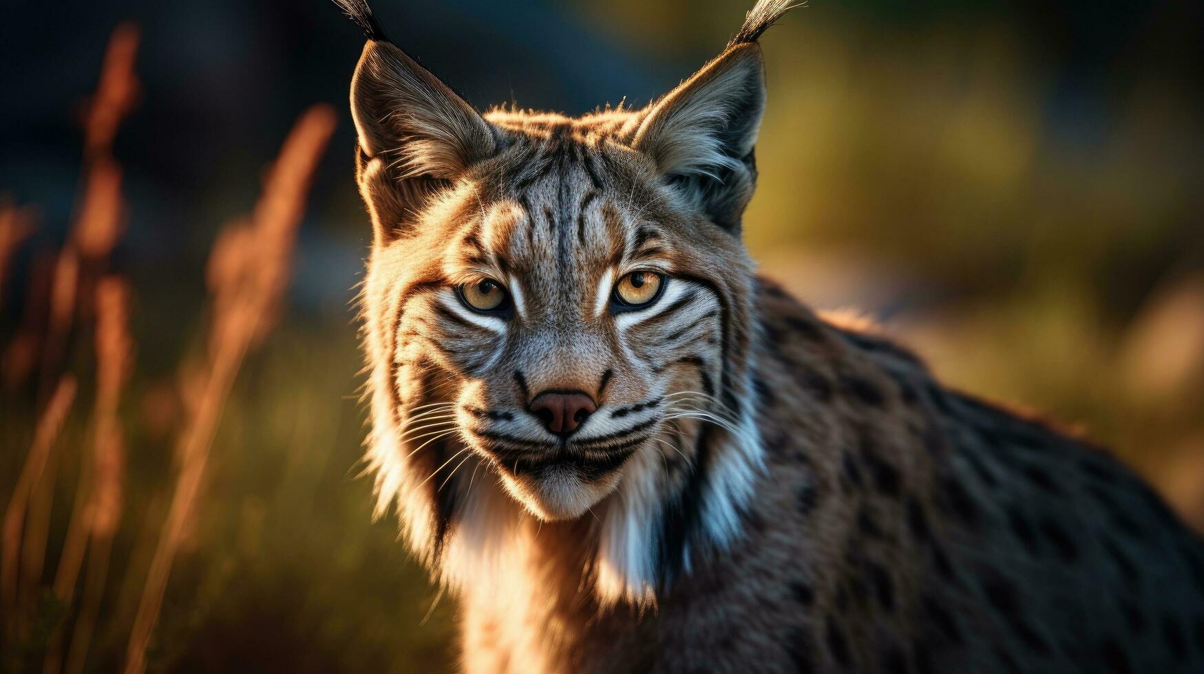 avvicinamento Visualizza di un adulto iberico lince nel un' mediterraneo quercia foresta. del mondo più raro animale. foto