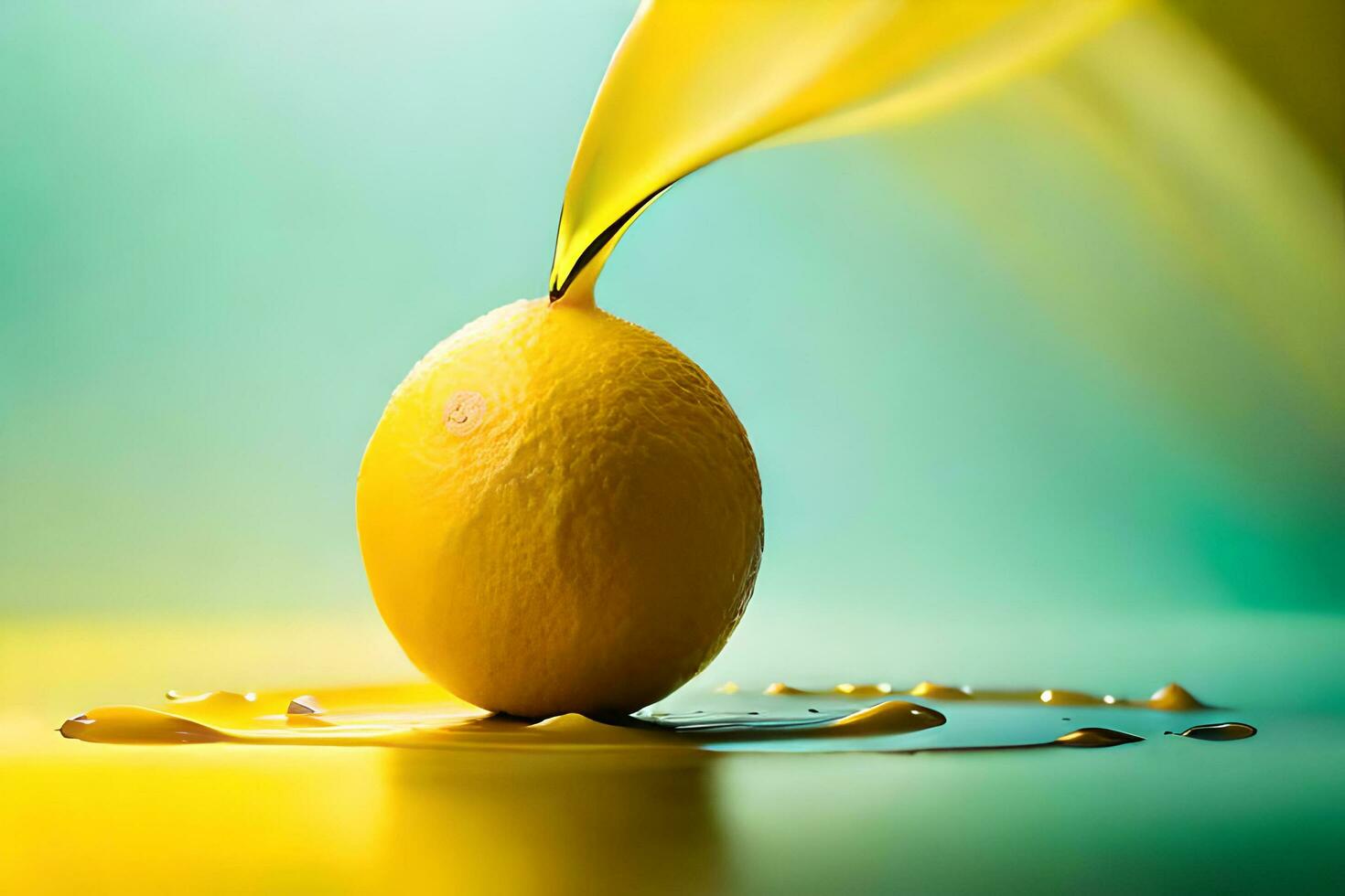 Limone frutta come gocciolante arte nel un' colorato giallo sfondo foto