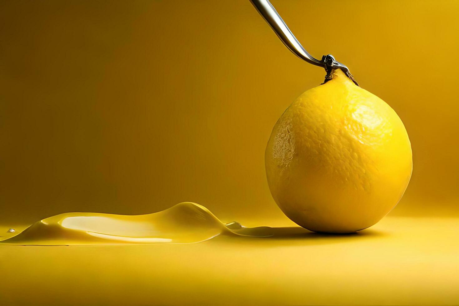 Limone frutta come gocciolante arte nel un' colorato giallo sfondo foto