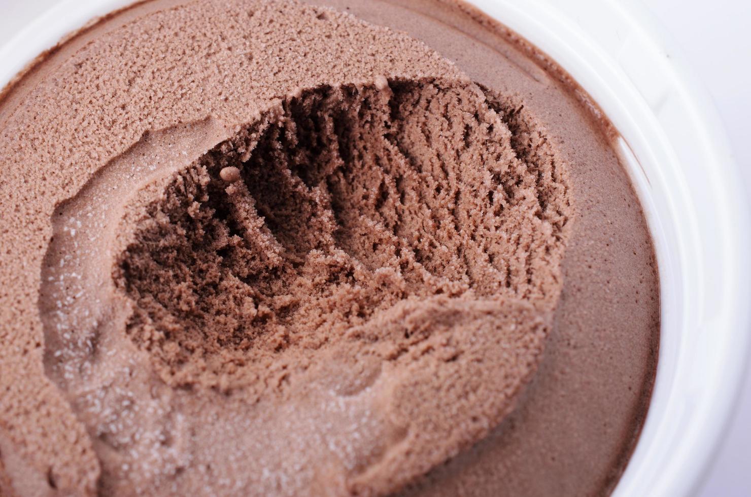 primo piano di gelato al cioccolato da mangiare per gli alimenti sfondo foto