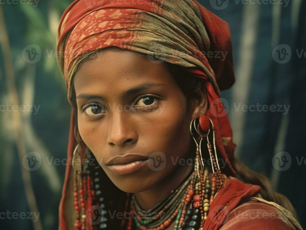 vecchio colorato fotografia di un' brasiliano donna a partire dal il presto 1900 ai generativo foto