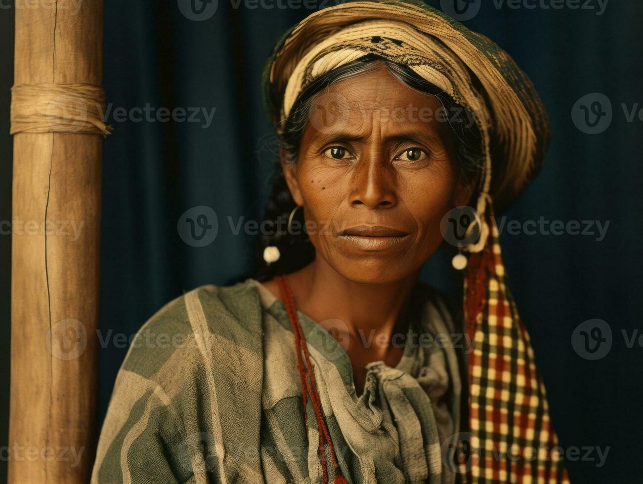 vecchio colorato fotografia di un' brasiliano donna a partire dal il presto 1900 ai generativo foto